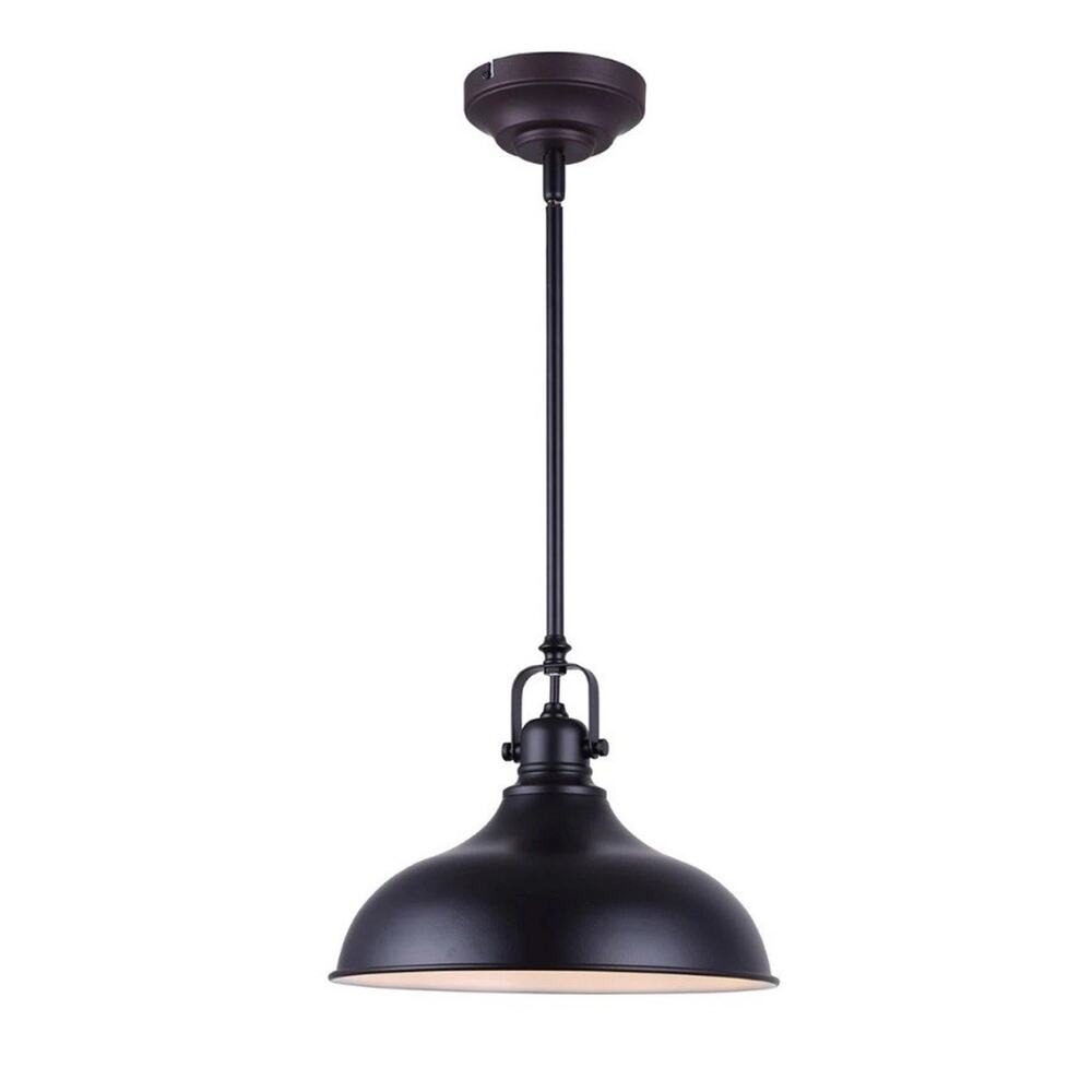 GREENCHOICE SUSSEX BLACK LED PENDANT WITH METAL SHADE - BLACK
